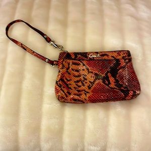 Coach alligator leather wristlet